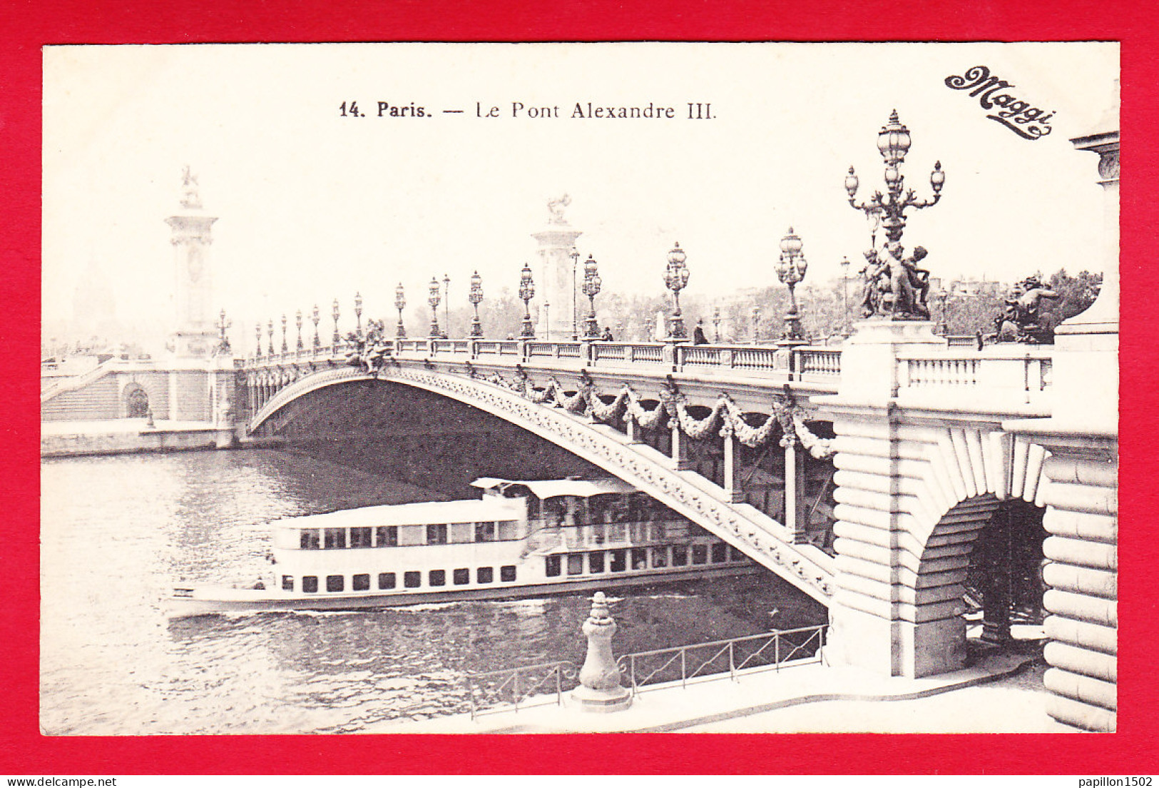 F-75-Paris-554P57 Le Pont Alexandre III, Voir Pub MAGGI, Cpa BE - Autres Monuments, édifices