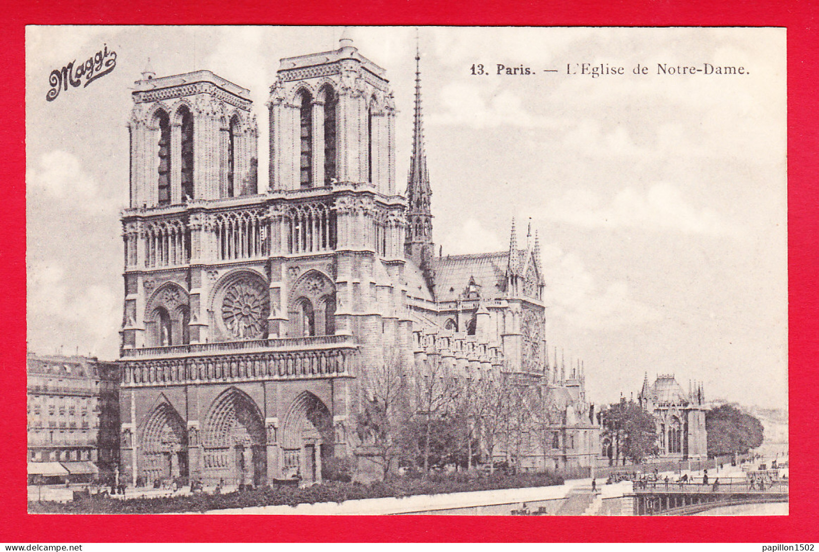 F-75-Paris-558P57 L'église Notre Dame, Voir Pub MAGGI, Cpa BE - Sonstige Sehenswürdigkeiten