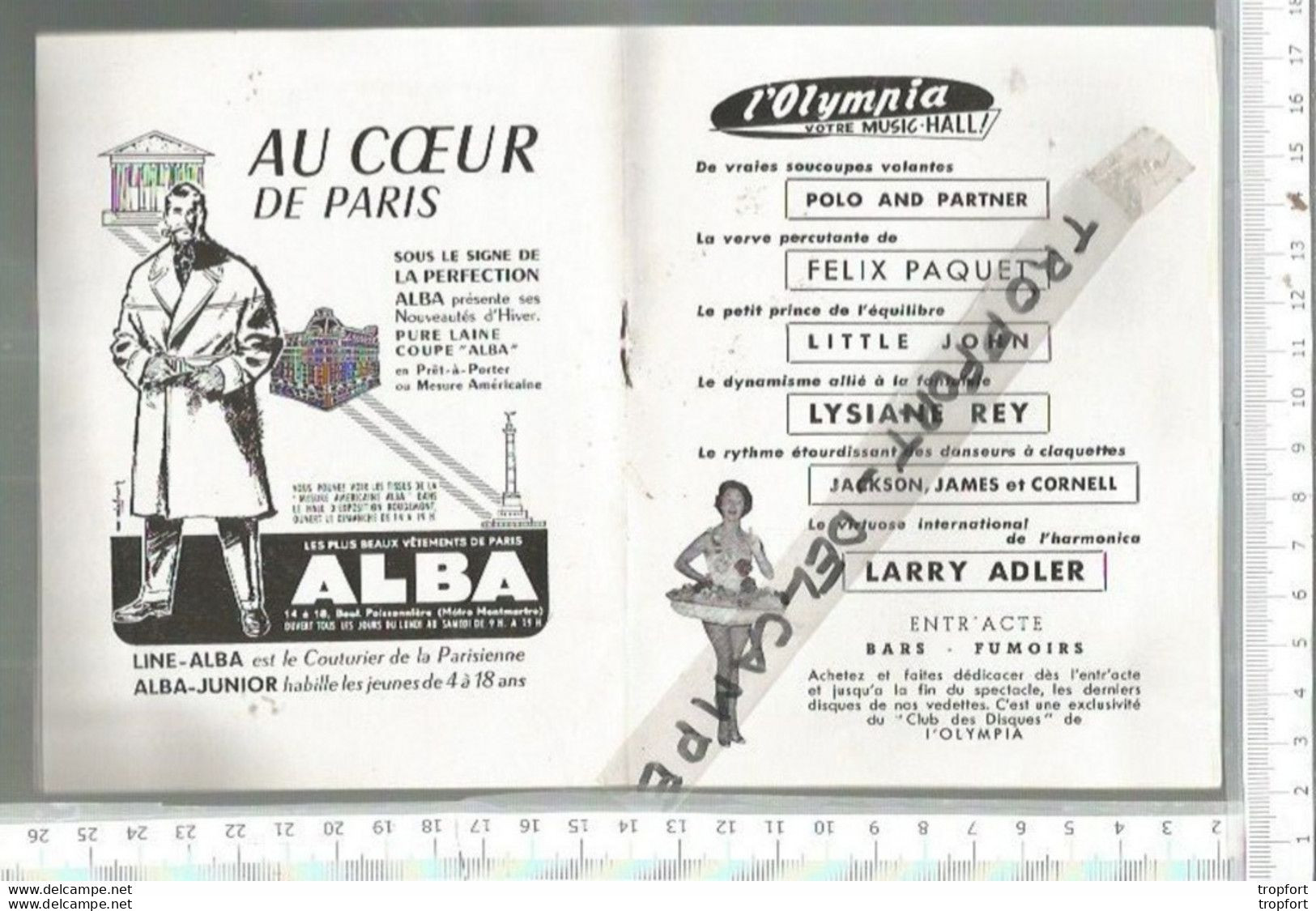 FF / Music Hall Cabaret French Star Program PROGRAMME Ancien THEATRE L'OLYMPIA 1955 JEAN RICHARD - Programas