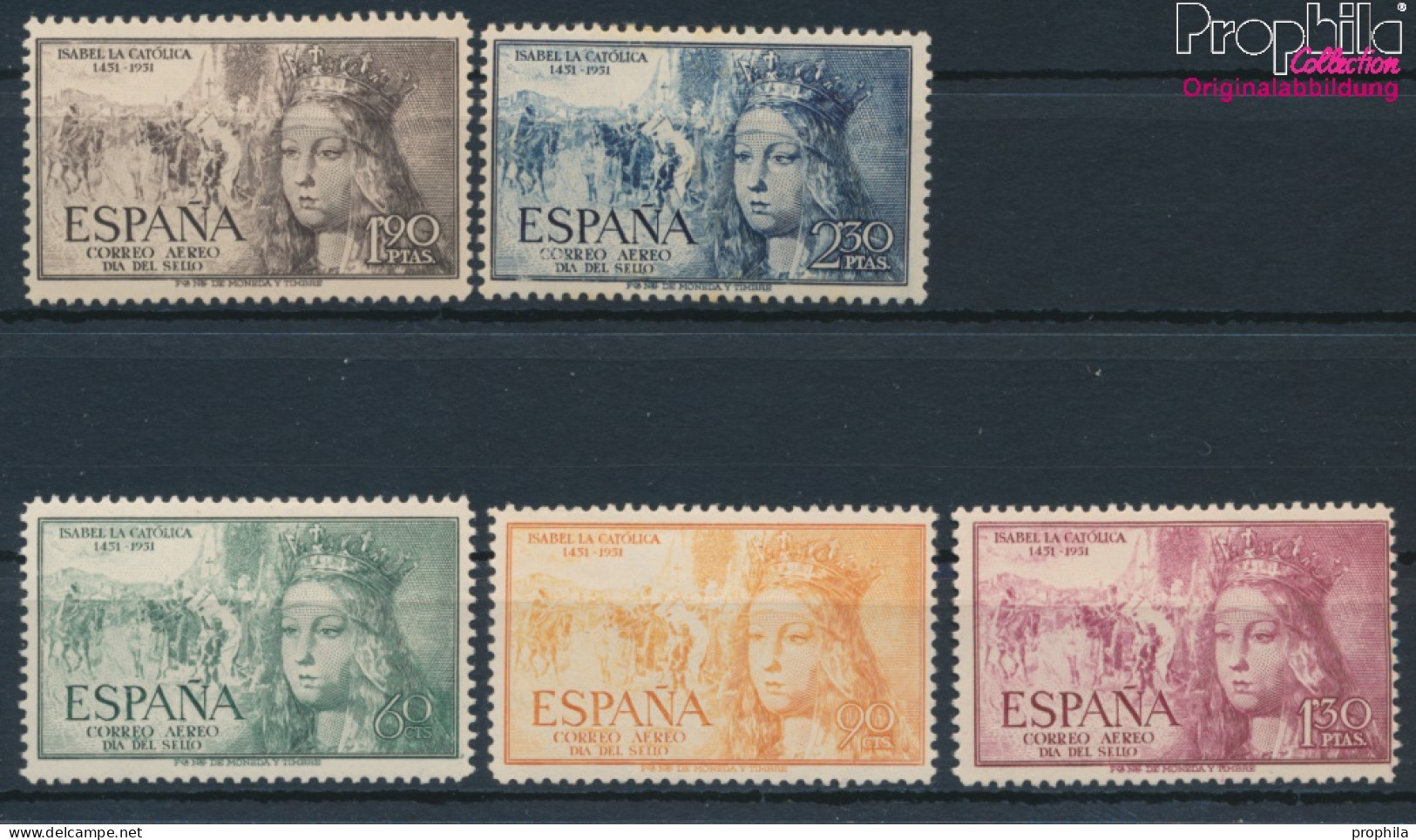 Spanien 998-1002 (kompl.Ausg.) Postfrisch 1951 Tag Der Briefmarke (10368417 - Unused Stamps