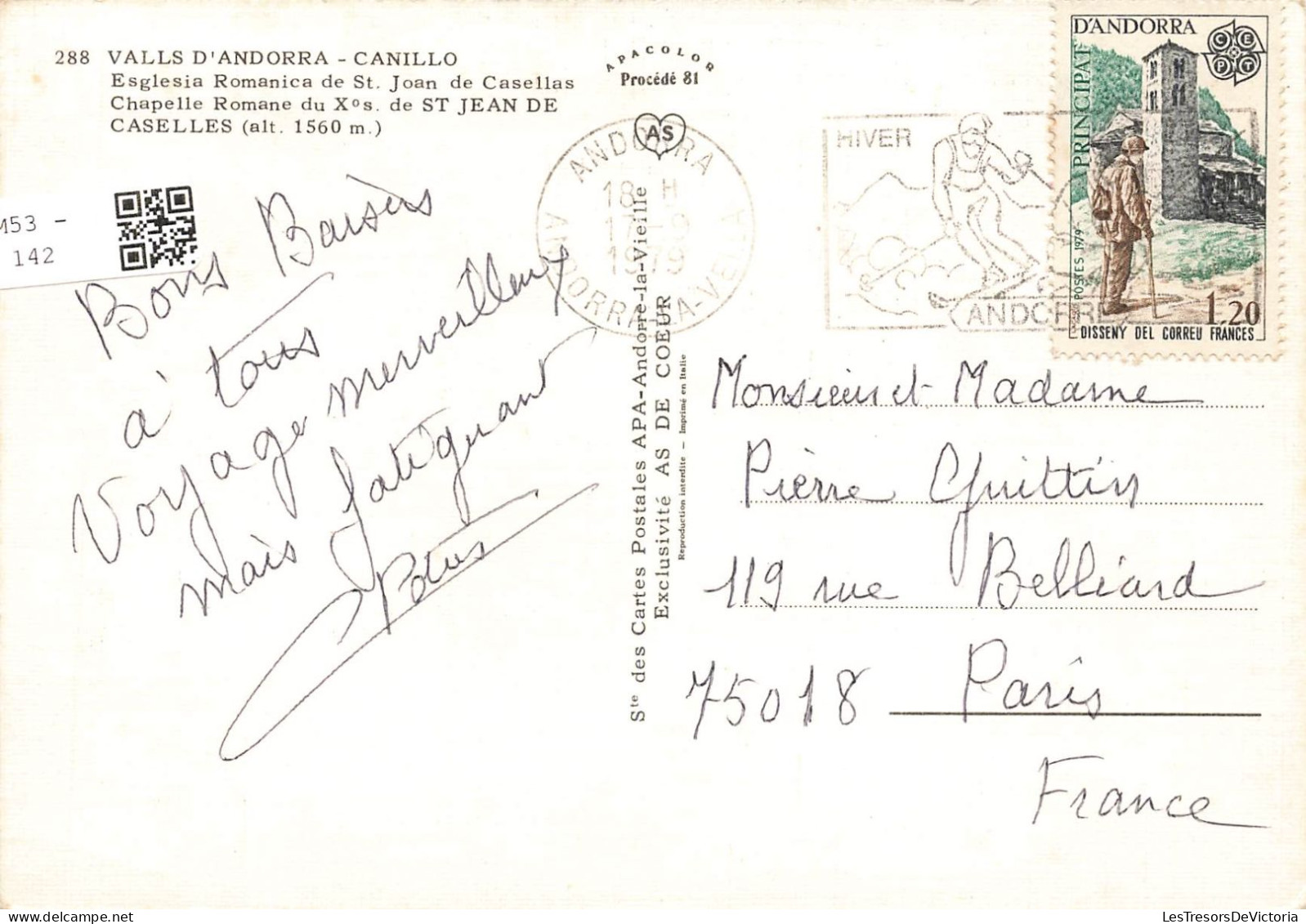 ANDORRE - Valls D'Andorra - Canillo - Esglesia Romanica De St Joan De Casellas - Carte Postale - Andorre