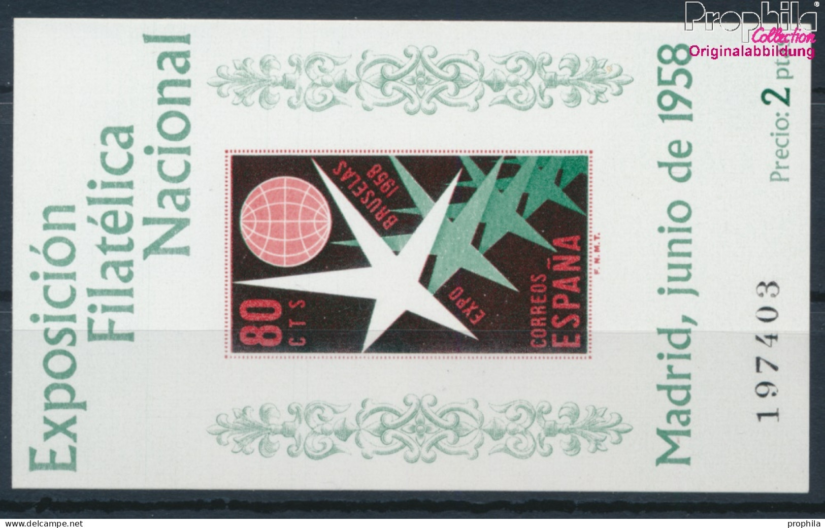 Spanien Block13 (kompl.Ausg.) Postfrisch 1958 Briefmarkenausstellung (10368431 - Ongebruikt
