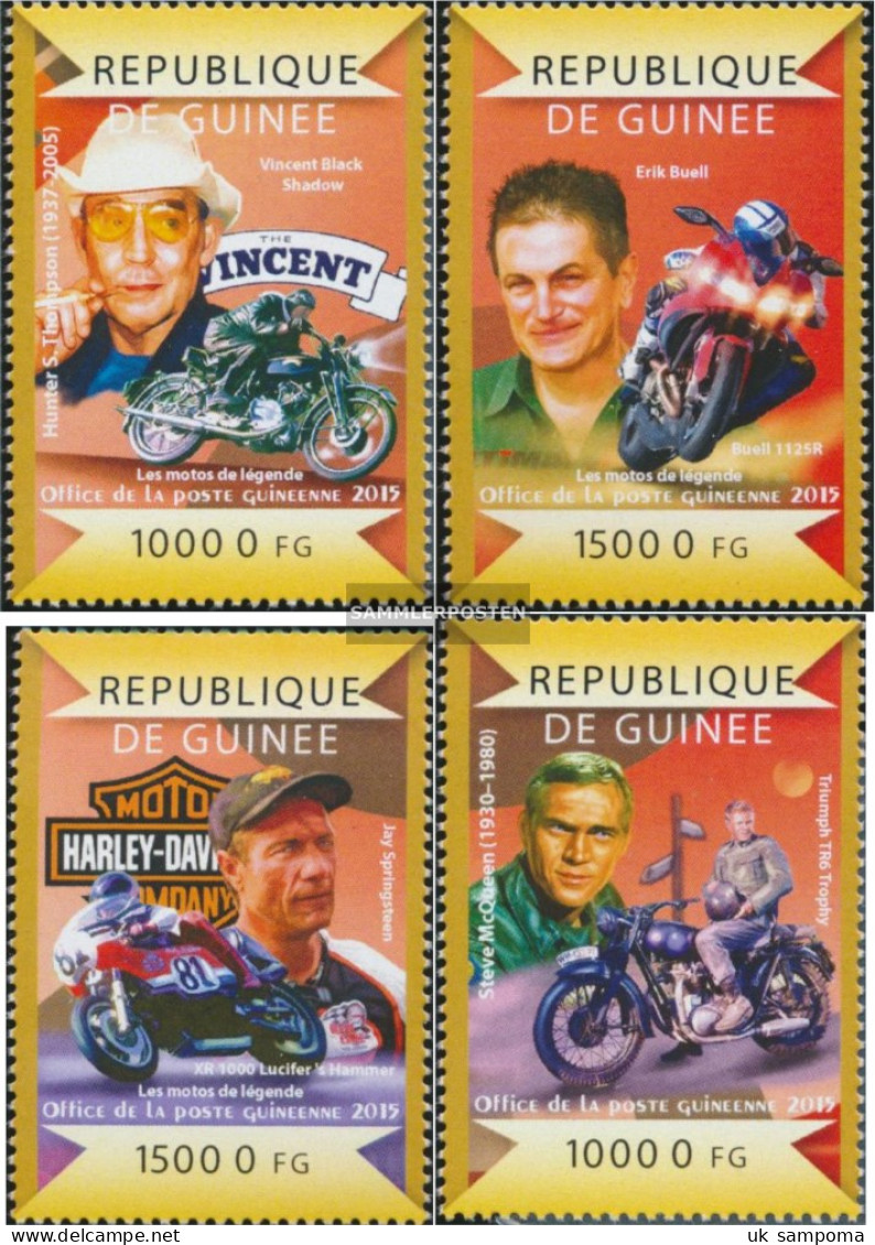 Guinea 10997-11000 (complete. Issue) Unmounted Mint / Never Hinged 2015 Legendary Motorcycles - Guinea (1958-...)