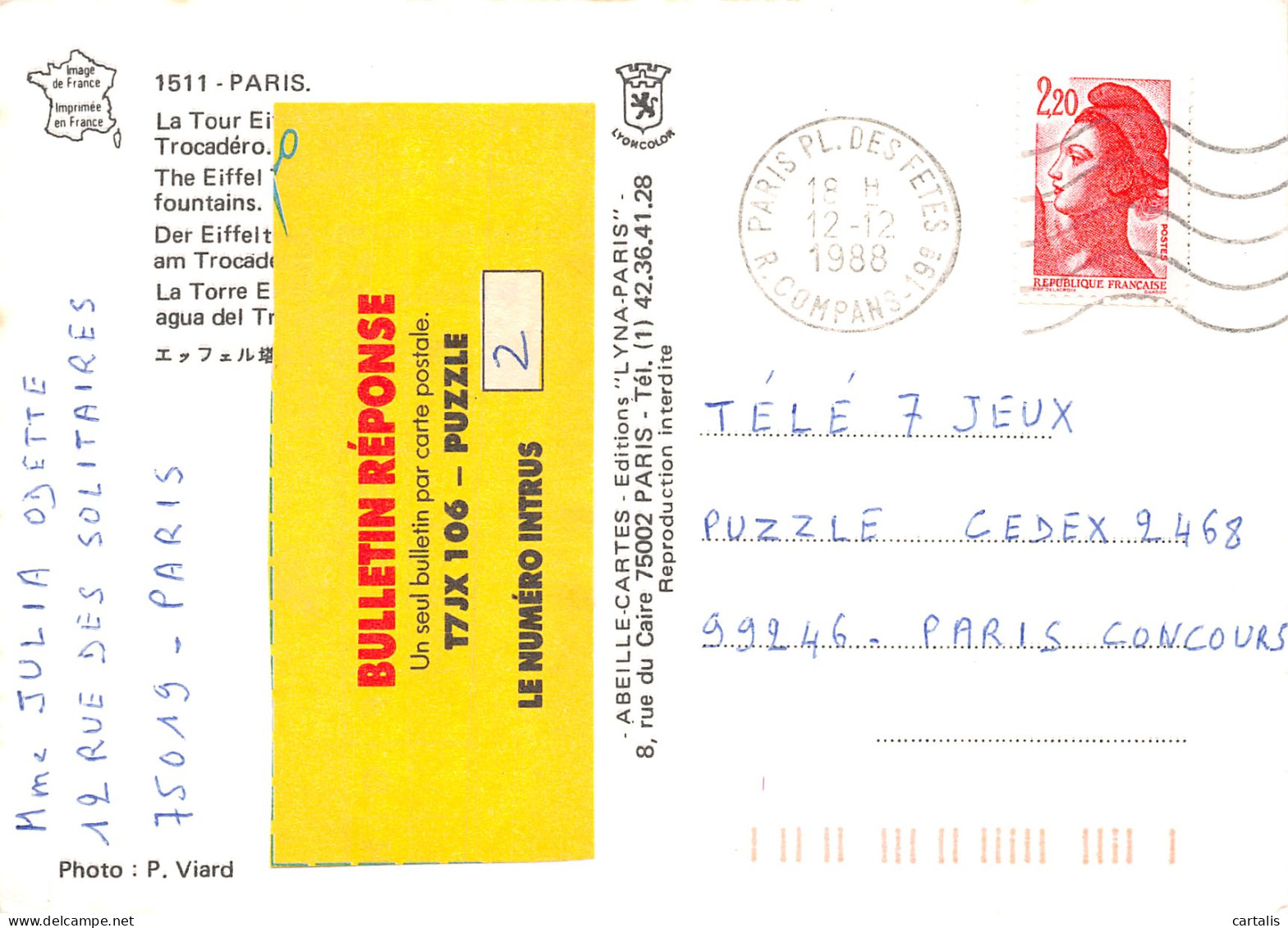 75-PARIS LA TOUR EIFFEL-N°4170-B/0145 - Eiffelturm