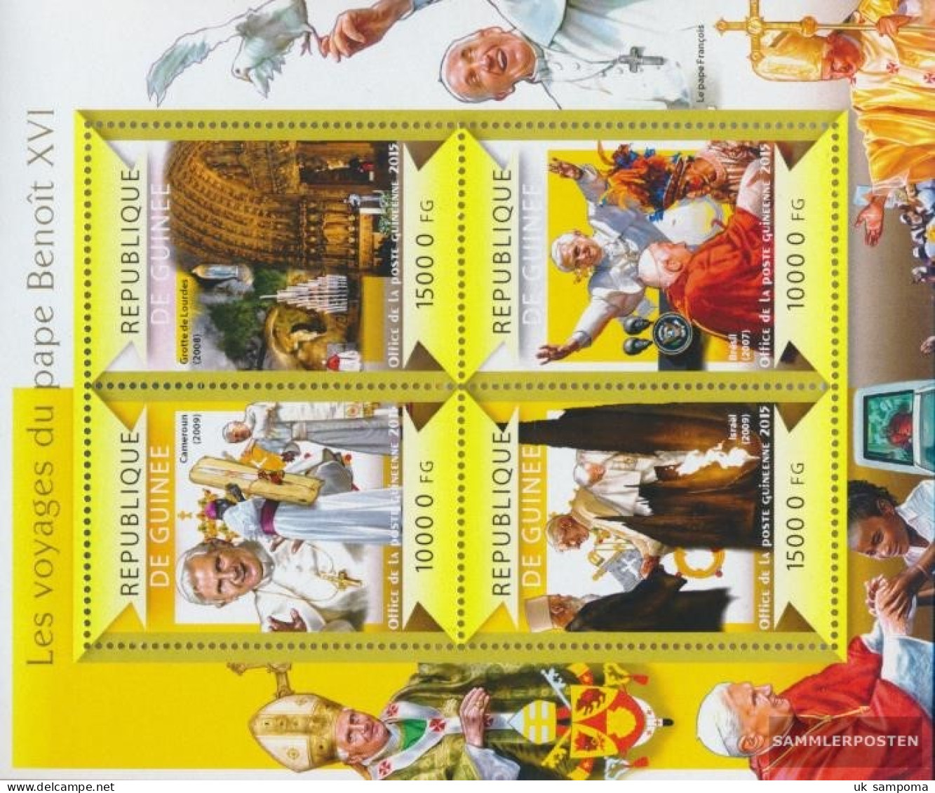 Guinea 10992-10995 Sheetlet (complete. Issue) Unmounted Mint / Never Hinged 2015 The Travel Of Pope Benedikt XVI - Guinea (1958-...)