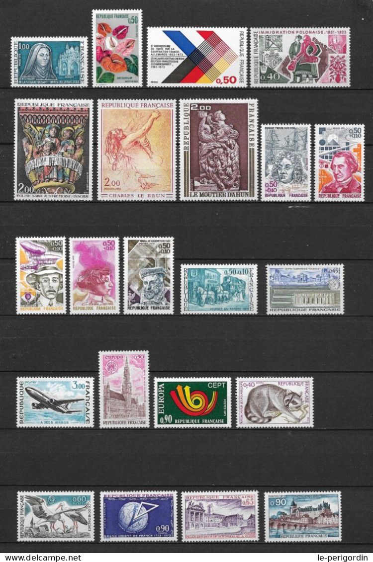 France Année Complete 1973 , Neuve , ** , Sans Charniere , Ttb . - 1970-1979