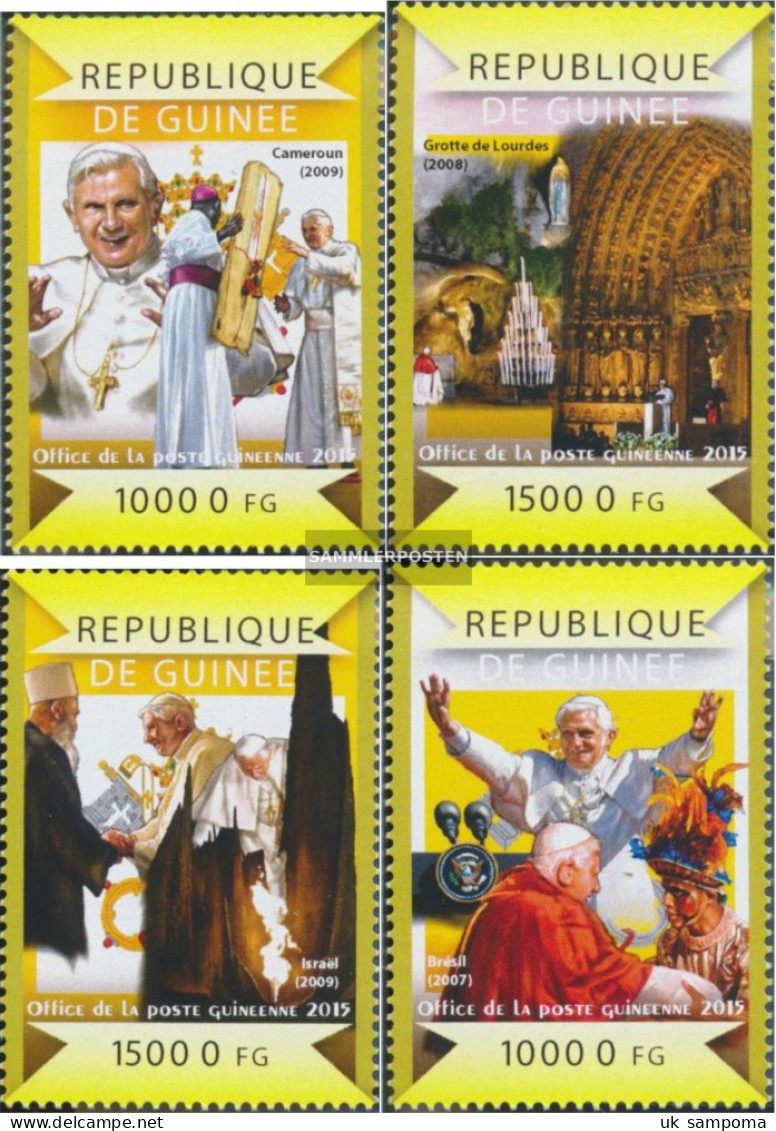 Guinea 10992-10995 (complete. Issue) Unmounted Mint / Never Hinged 2015 The Travel Of Pope Benedikt XVI - Guinea (1958-...)