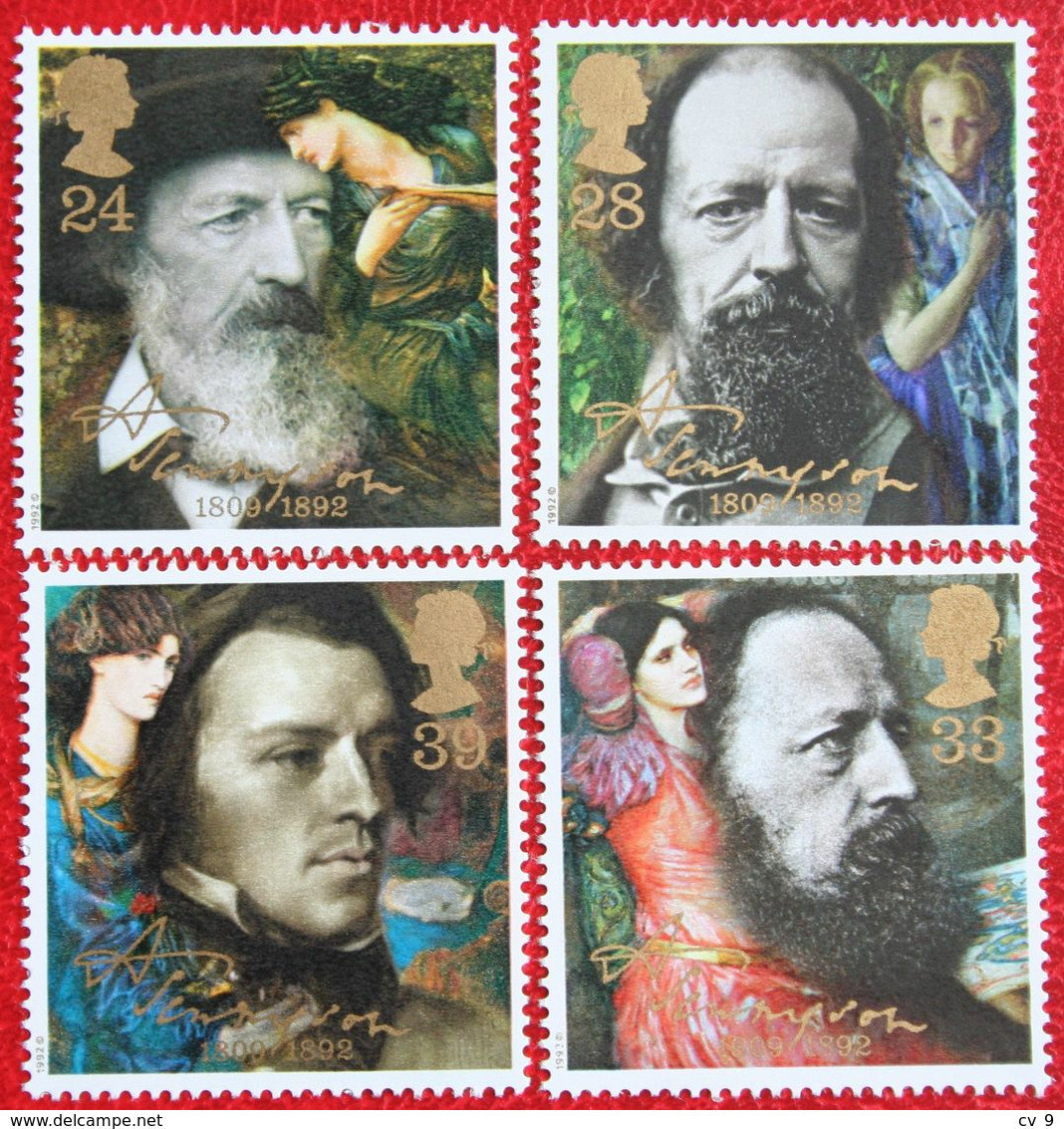 PORTRAITS ILLUSTRATIONS FOR POEMS TENNYSON (Mi 1392-1395) 1992 POSTFRIS MNH ** ENGLAND GRANDE-BRETAGNE GB GREAT BRITAIN - Nuevos