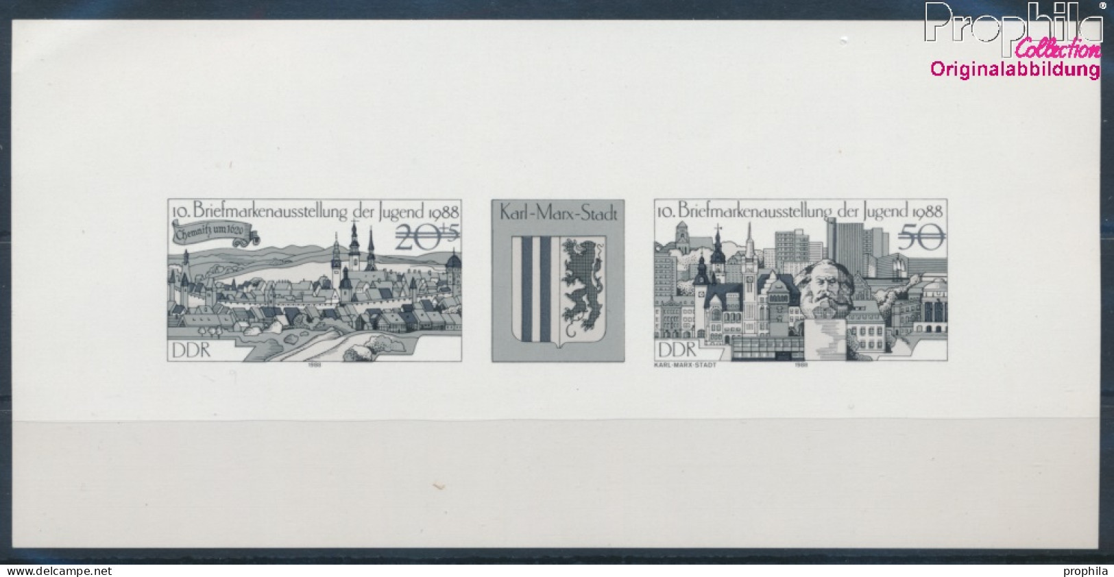 DDR WZd754S Schwarzdruck Postfrisch 1988 Briefmarkenausstellung (10393388 - Neufs