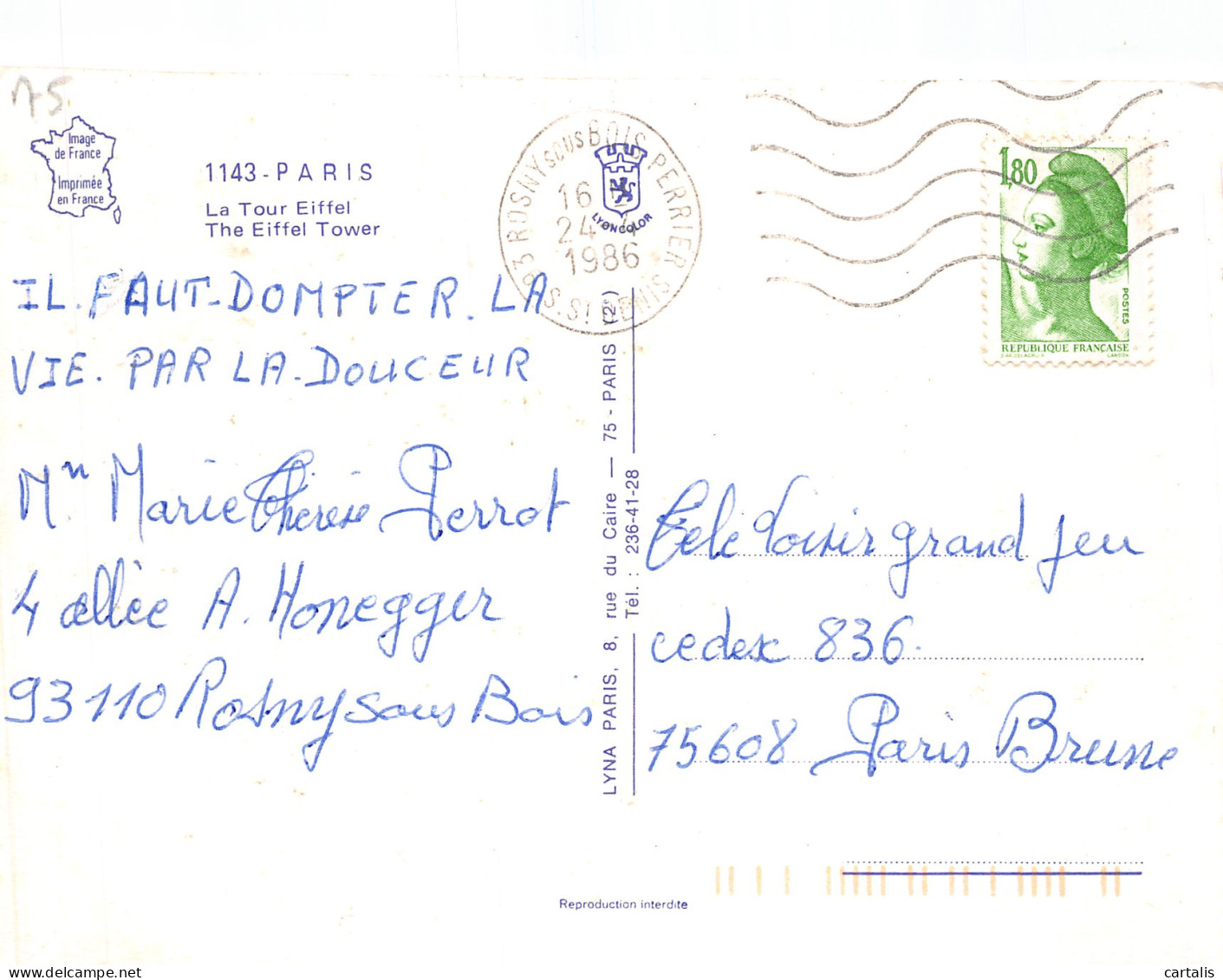 75-PARIS LA TOUR EIFFEL-N°4171-A/0115 - Eiffelturm