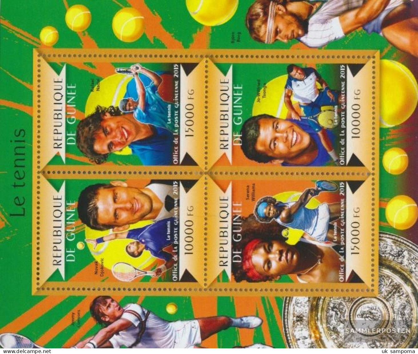 Guinea 10982-10985 Sheetlet (complete. Issue) Unmounted Mint / Never Hinged 2015 Tennis - Guinea (1958-...)