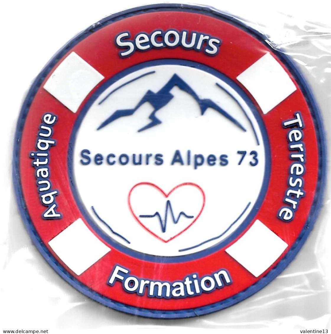 Ecusson PVC SAPEURS POMPIERS SECOURS ALPES AQUATIQUE TERRESTRE FORMATION  73 - Feuerwehr