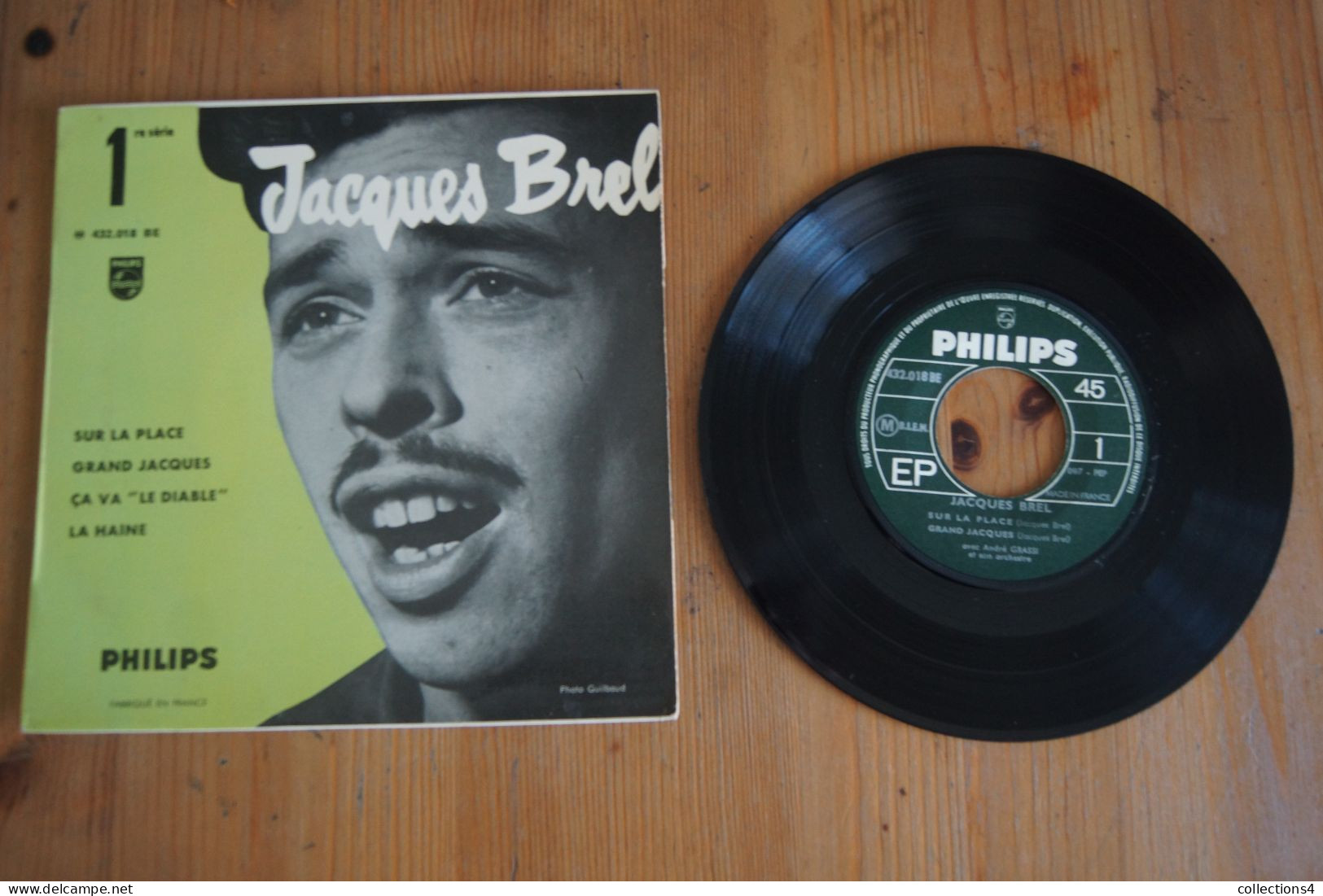 JACQUES BREL SUR LA PLACE  EP  1962 VARIANTE - 45 Rpm - Maxi-Singles