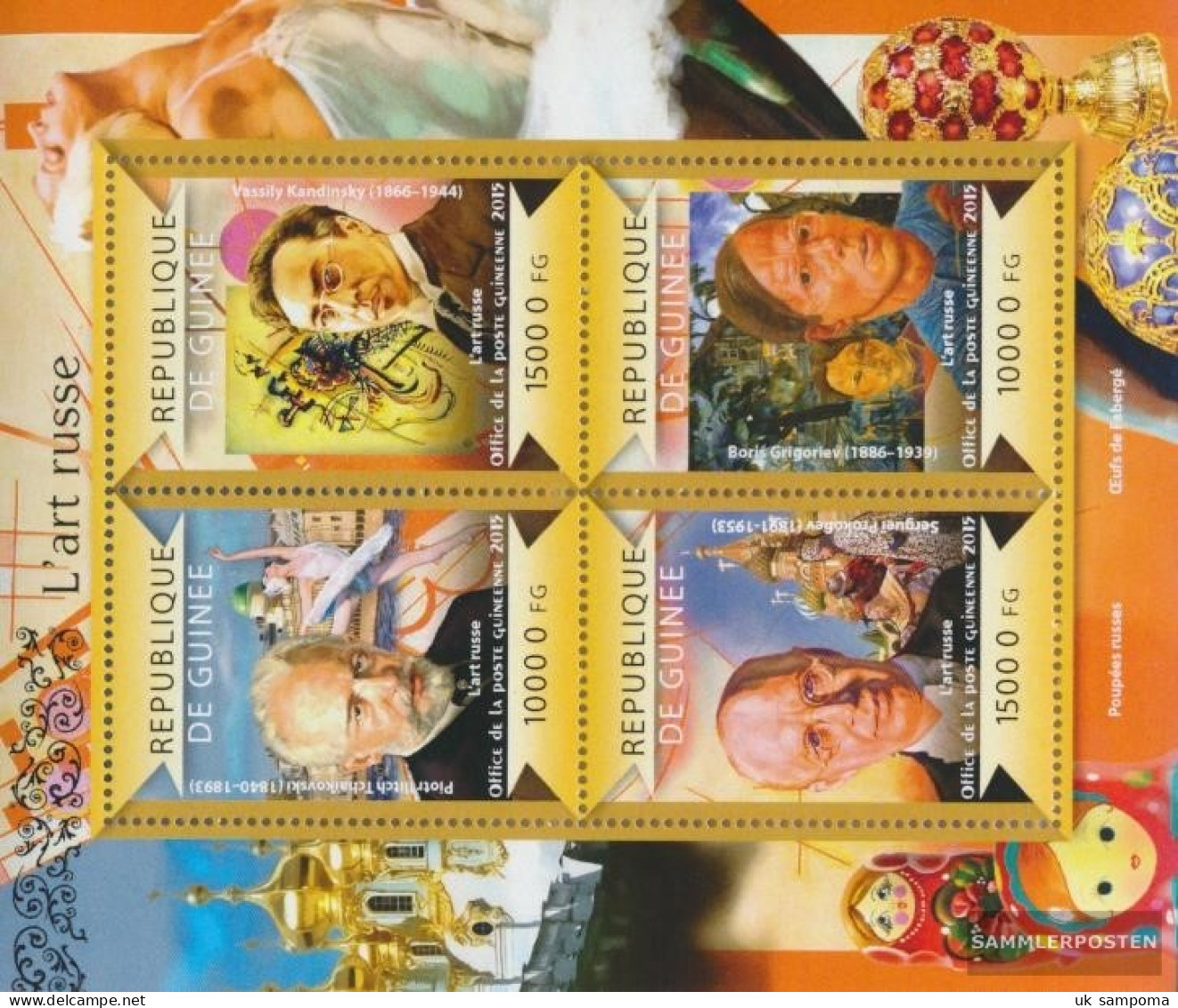 Guinea 10977-10980 Sheetlet (complete. Issue) Unmounted Mint / Never Hinged 2015 Russian Art - Guinea (1958-...)