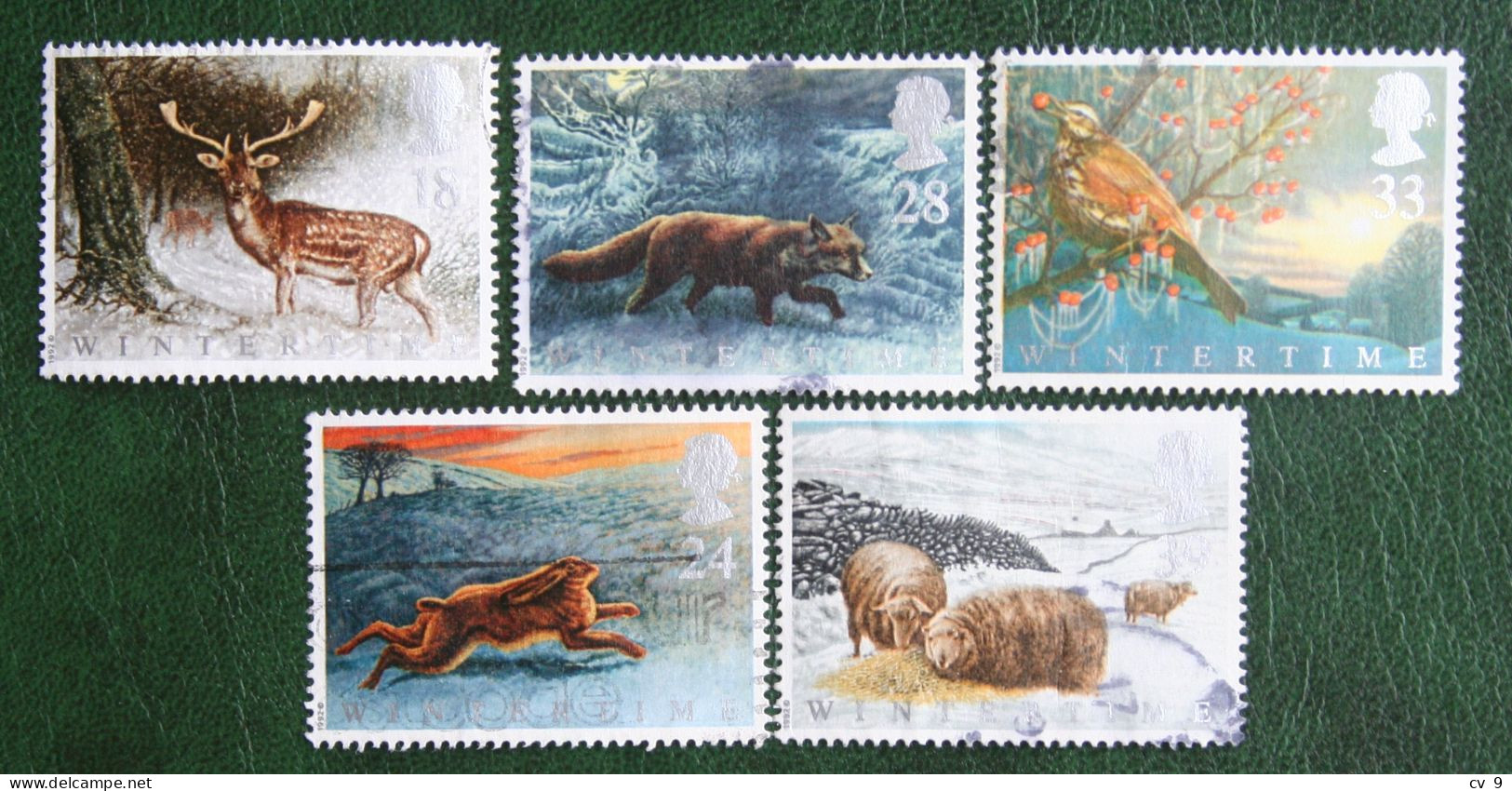 Animals In Winter Dear Fox Hare Bird (Mi 1372-1376) 1992 Used Gebruikt Oblitere ENGLAND GRANDE-BRETAGNE GB GREAT BRITAIN - Used Stamps