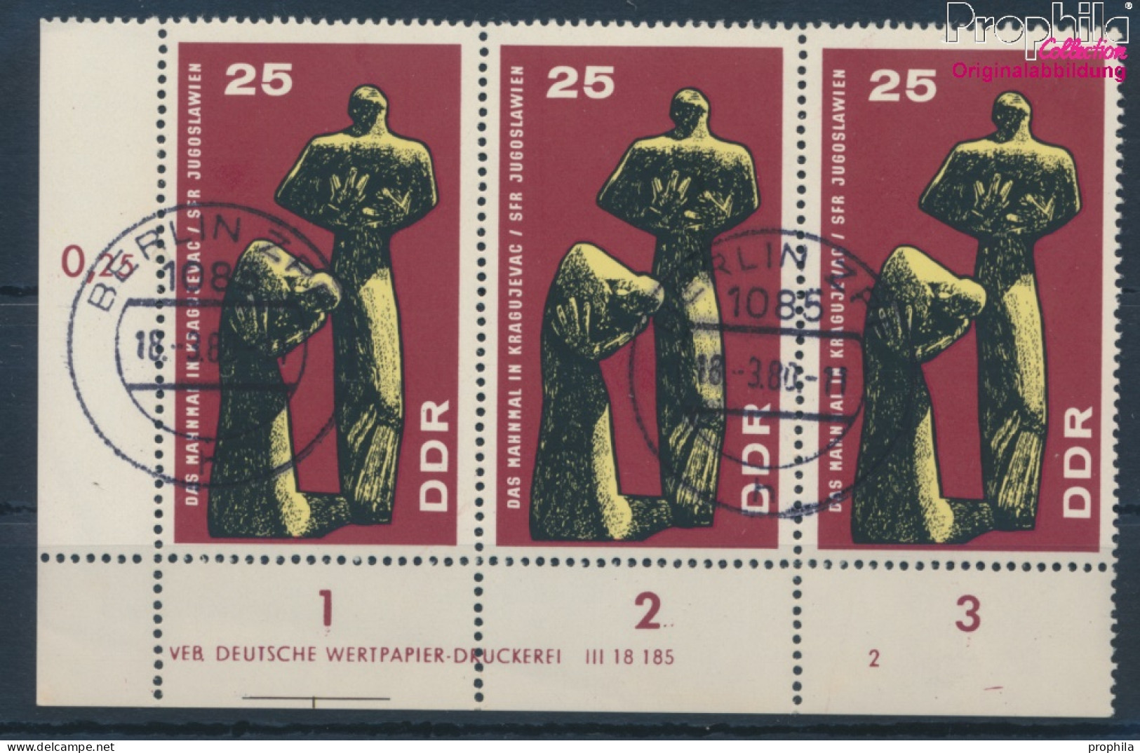 DDR 1311DV Mit Druckvermerk (kompl.Ausg.) Gestempelt 1967 Mahnmal (10392172 - Usati