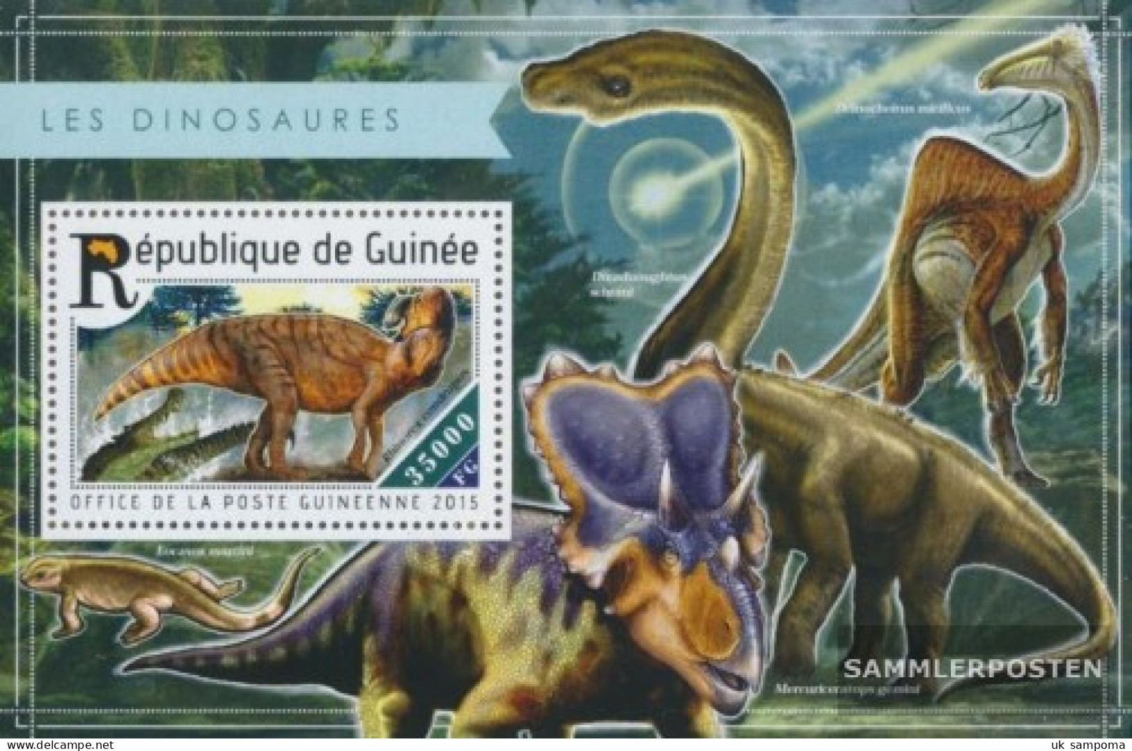 Guinea Miniature Sheet 2505 (complete. Issue) Unmounted Mint / Never Hinged 2015 Dinosaurs - Guinée (1958-...)