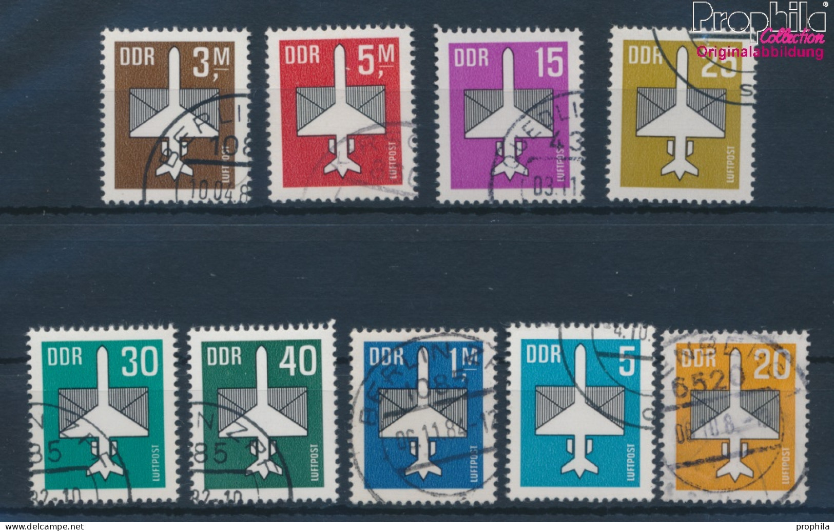 DDR 2751-2753,2831-2832,2868, 2967,3128-3129 (kompl.) Gestempelt 1982/87 Flugpostmarken (10392476 - Gebruikt