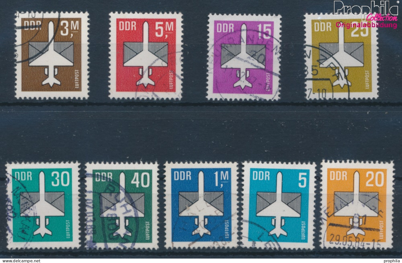 DDR 2751-2753,2831-2832,2868, 2967,3128-3129 (kompl.) Gestempelt 1982/87 Flugpostmarken (10392477 - Gebruikt