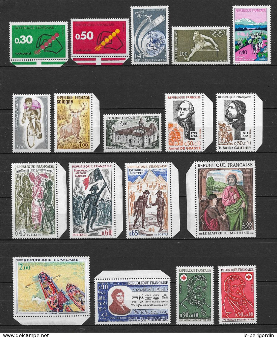 France Année Complete 1972 , Neuve , ** , Sans Charniere , Ttb . - 1970-1979