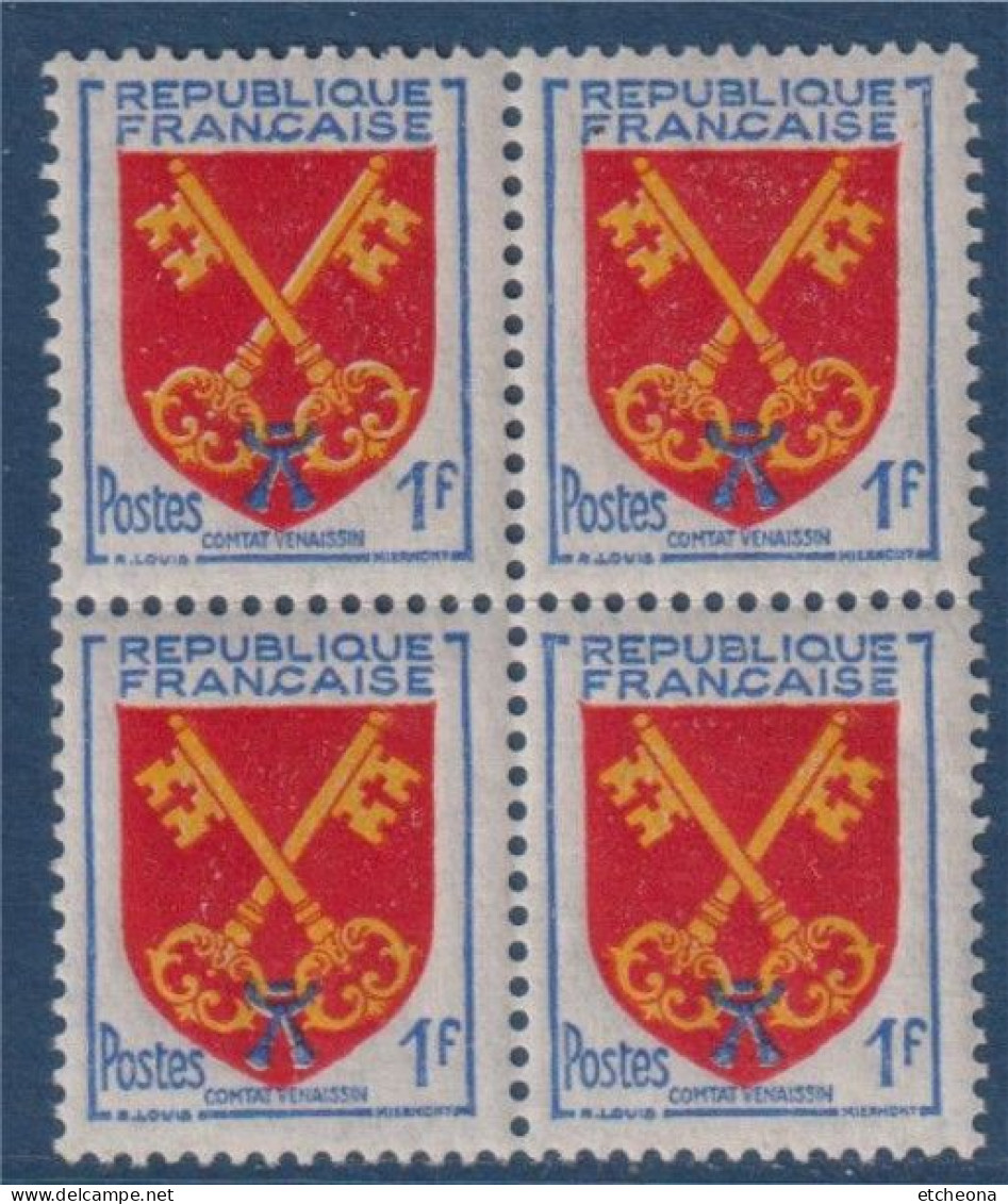 Comtat Venaissin Armoiries De Provinces VIII N°1047 Bloc De 4 Timbres Neufs - 1941-66 Coat Of Arms And Heraldry