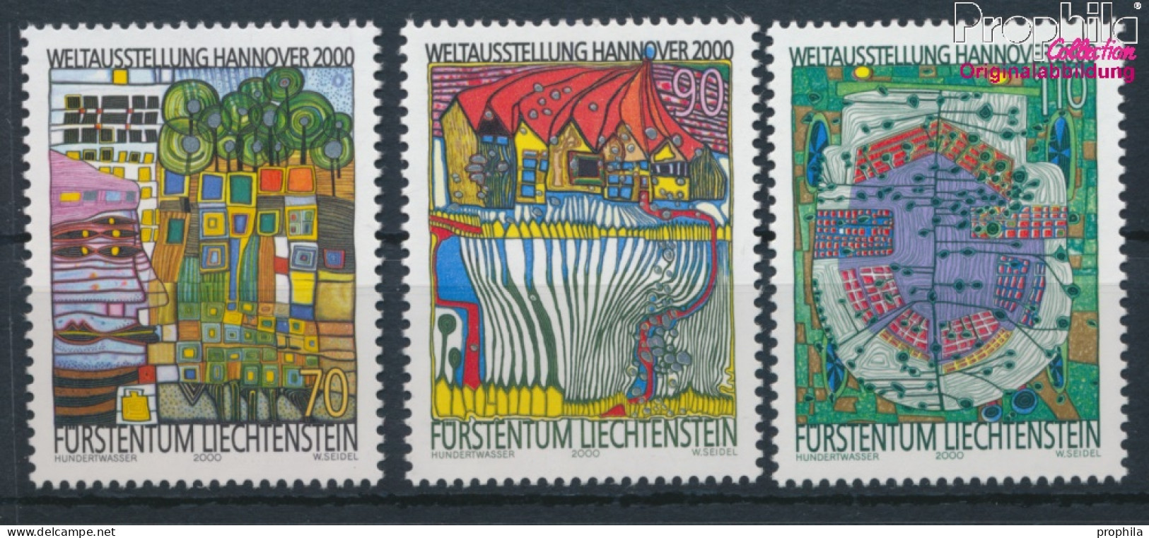 Liechtenstein 1235-1237 (kompl.Ausg.) Postfrisch 2000 Weltausstellung - Hundertwasser (10377419 - Nuovi