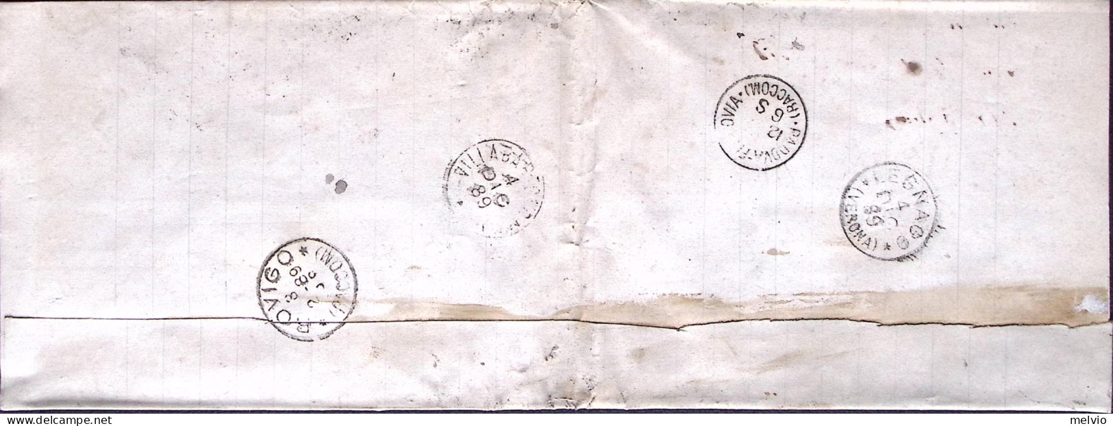 1889-effigie C.45 Isolato Su Carte Legali Raccomandate (busta Grande) Padova (2. - Poststempel