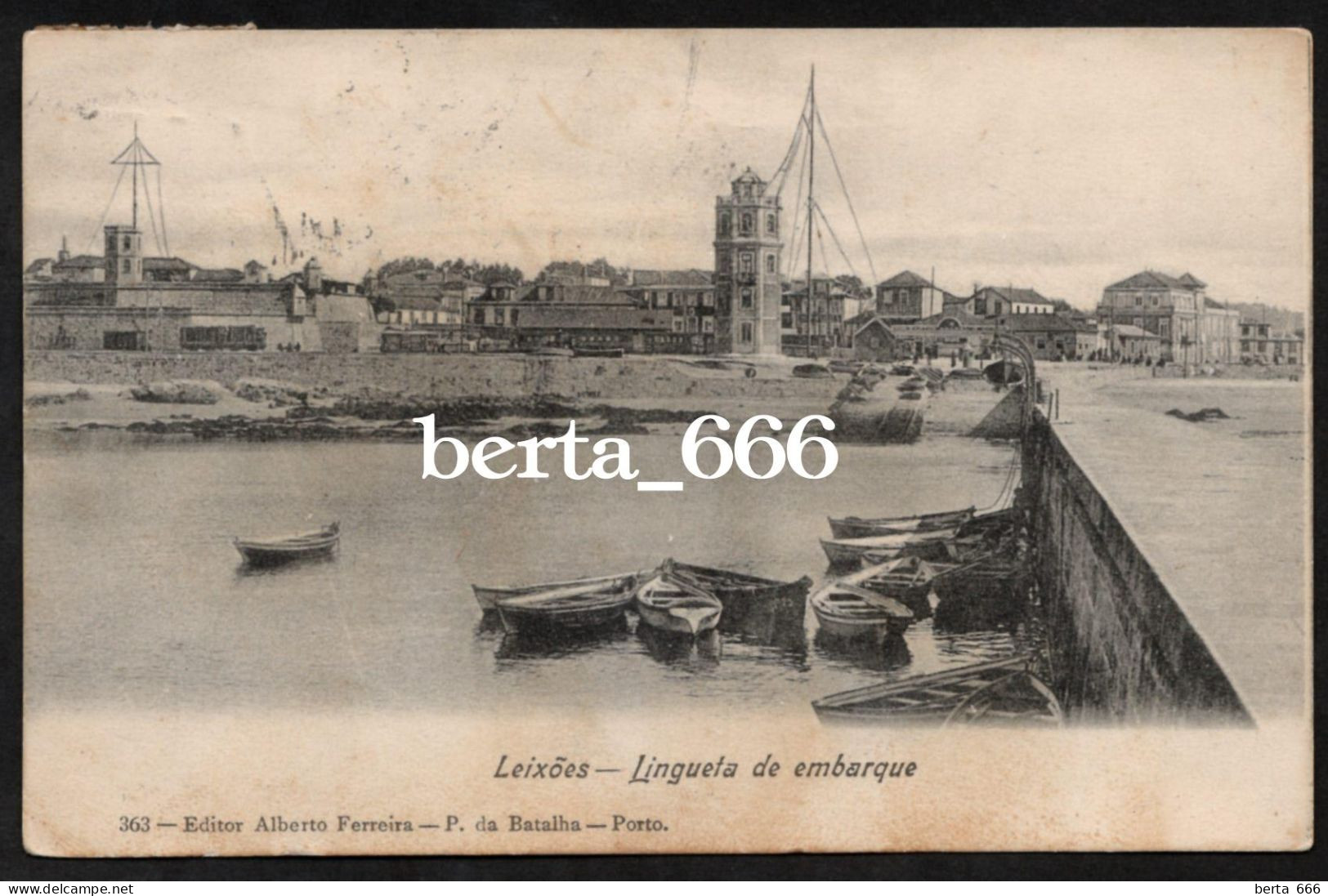 Matosinhos * Leixões * Lingueta De Embarque * Posto Semafórico * Edição Alberto Ferreira Nº 363 * Circulado 1910 - Porto