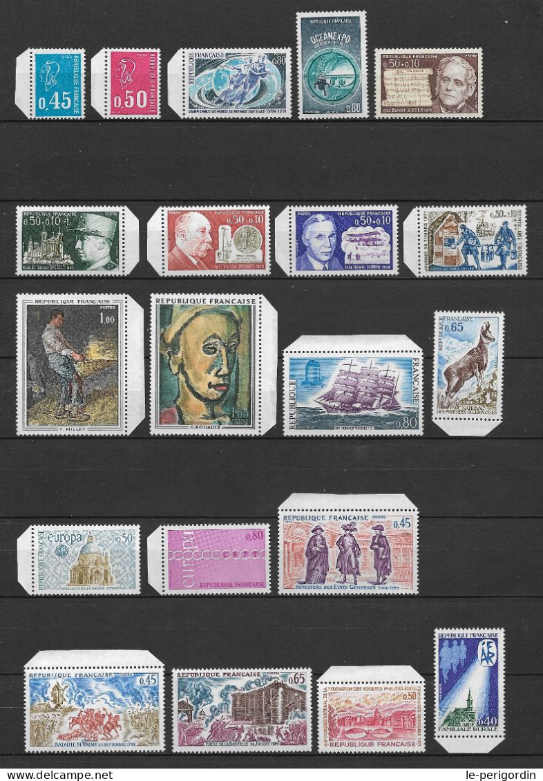 France Année Complete 1971 , Neuve , ** , Sans Charniere , Ttb . - 1970-1979