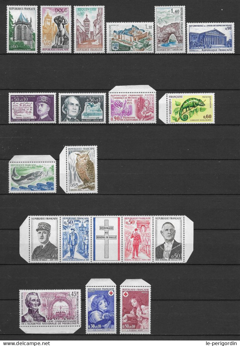 France Année Complete 1971 , Neuve , ** , Sans Charniere , Ttb . - 1970-1979