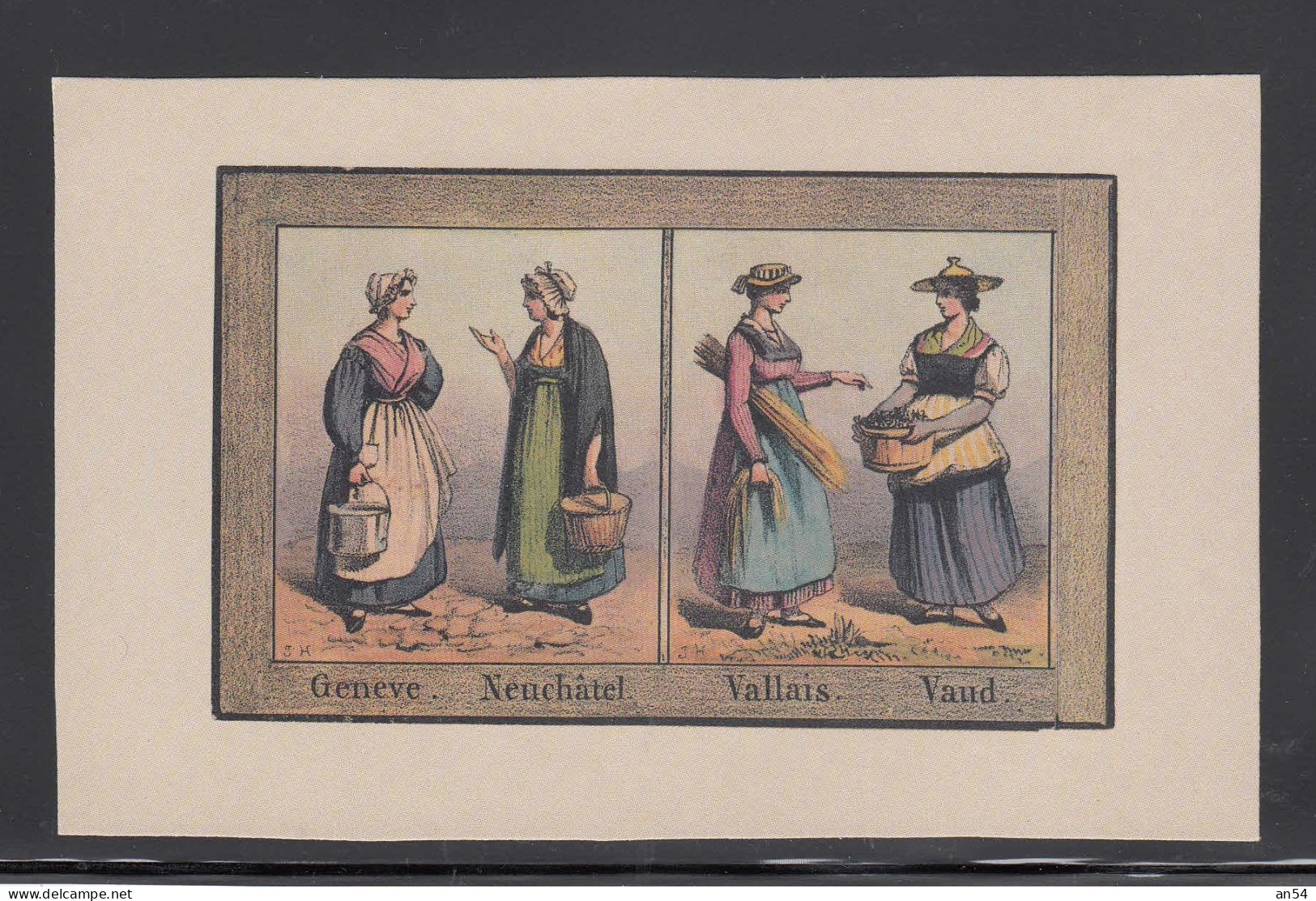 CARTE POSTALE NON CIRCULEE   COSTUMES GENEVE NEUCHATEL VALAIS VAUD - Maximumkarten (MC)