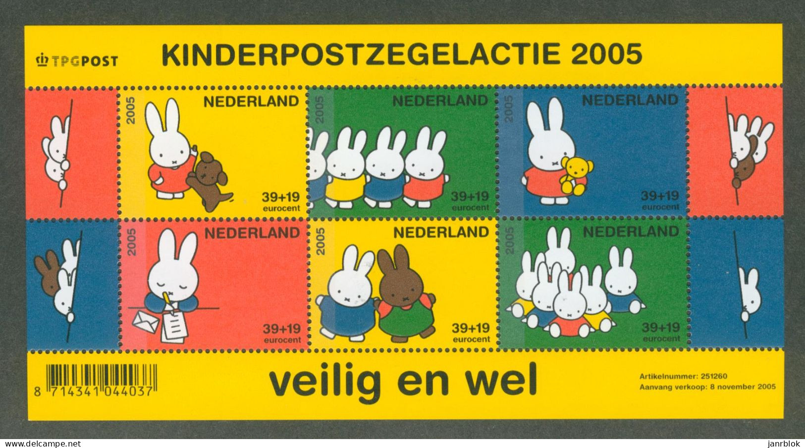 NETHERLANDS 2005, Souvenir Sheet NIJNTJE  (MIFFY). MNH - Nuevos