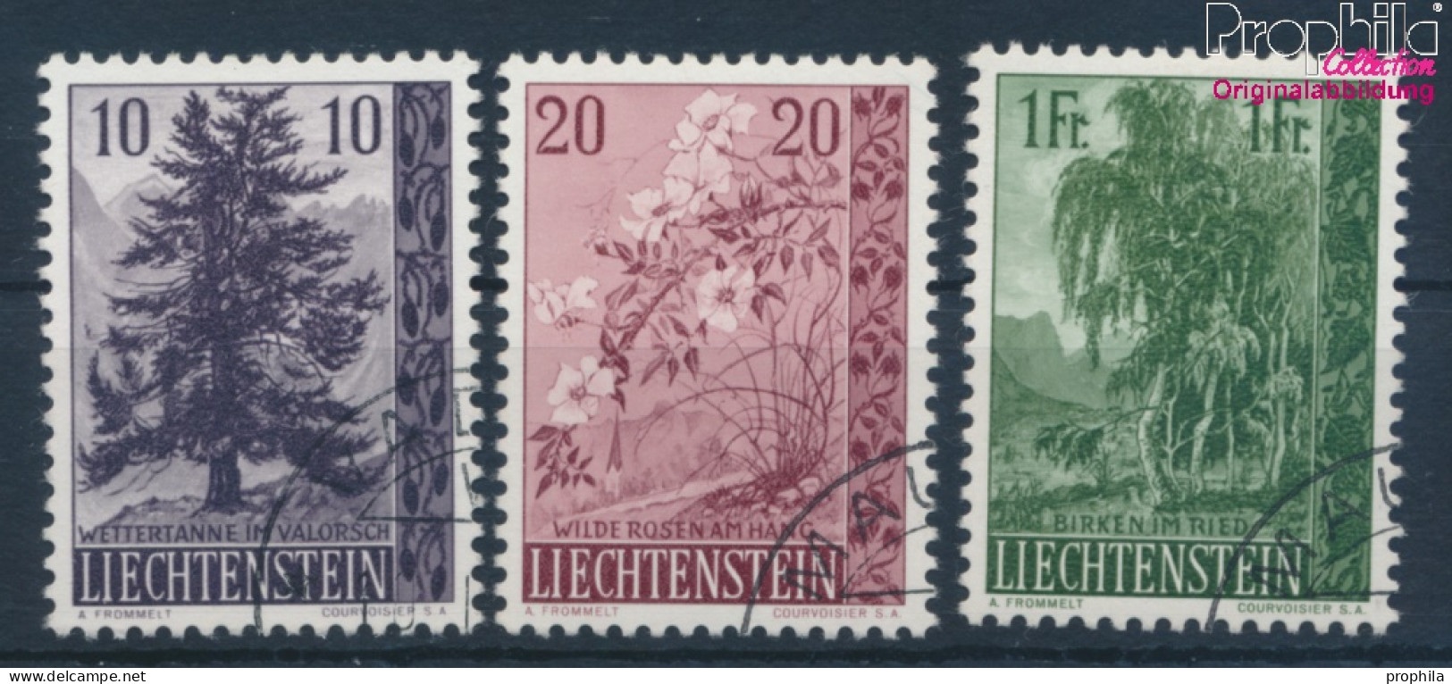 Liechtenstein 357-359 (kompl.Ausg.) Gestempelt 1957 Heimatliche Bäume Und Sträucher (10374139 - Gebraucht