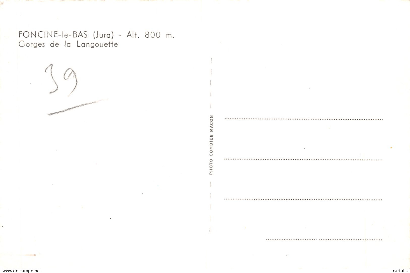 39-FONCINE LE BAS-N°4173-C/0261 - Sonstige & Ohne Zuordnung