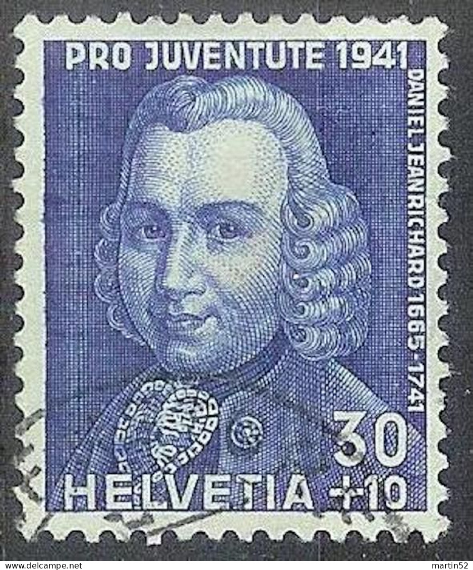 Schweiz Suisse Pro Juventute 1941: Daniel Jeanrichard Zu WI 100 Mi 402 Yv 374 Mit Stempel ....DORF (Zu CHF 11.00) - Clocks