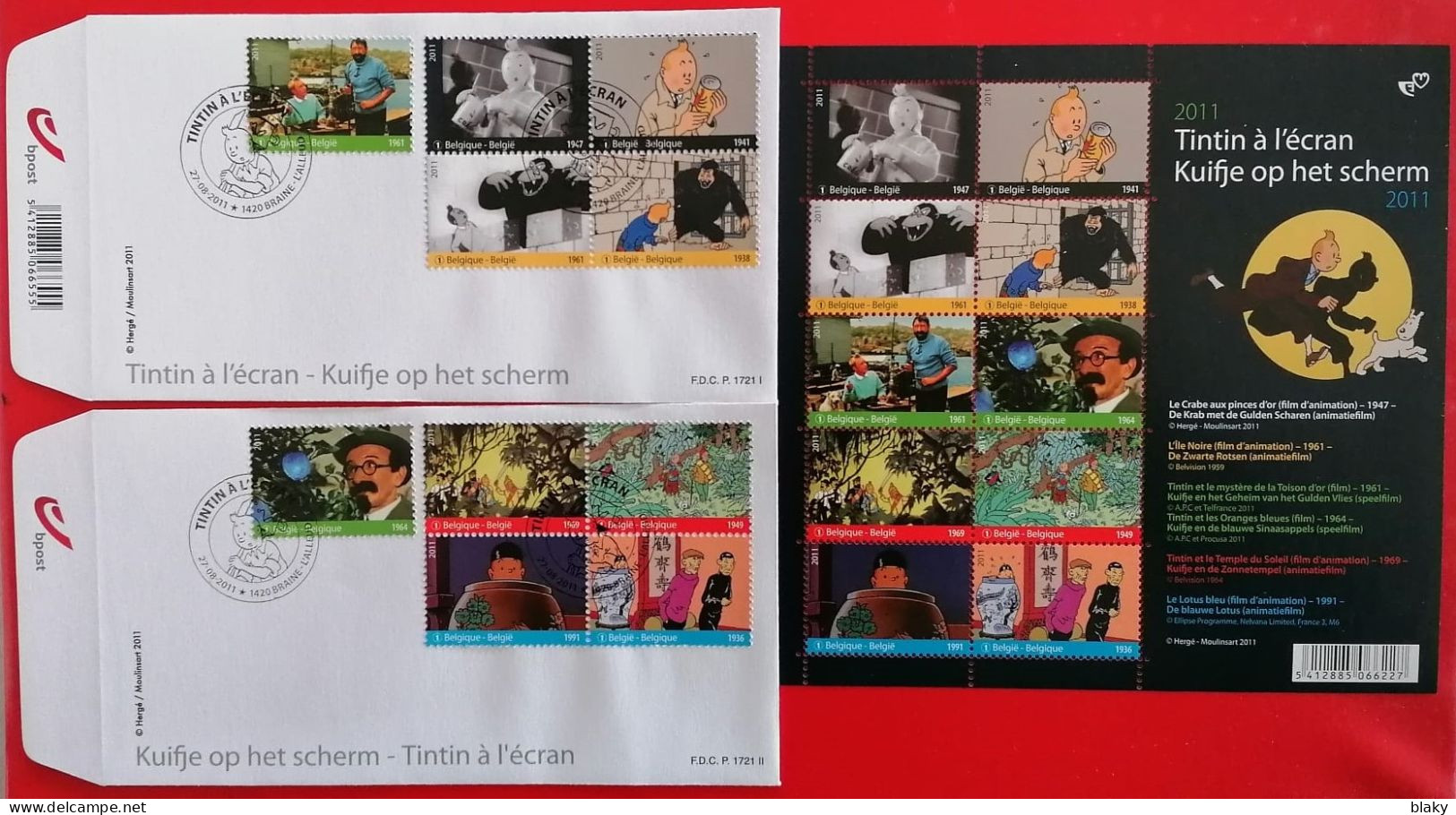 2011- TINTIN AU CINÉMA - 2 FDC - 1 FDS - 2011-2014