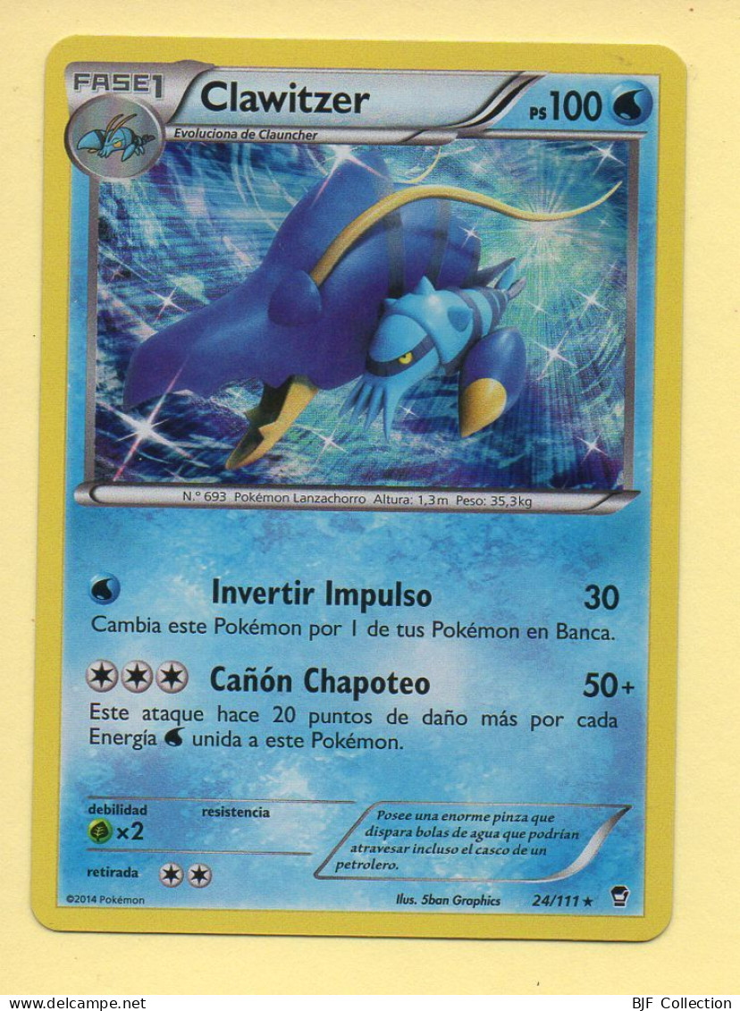 POKEMON N° 24/111 - CLAWITZER (Holo Rare) - XY Poings Furieux (100 PV) Version Espagnole - XY