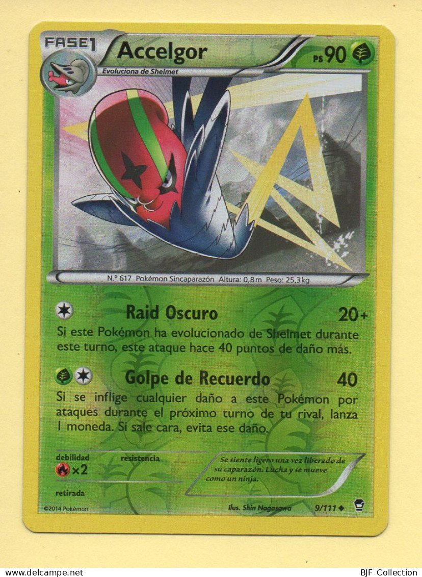 POKEMON N° 9/111 - ACCELGOR (Reverse) - XY Poings Furieux (90 PV) Version Espagnole - XY