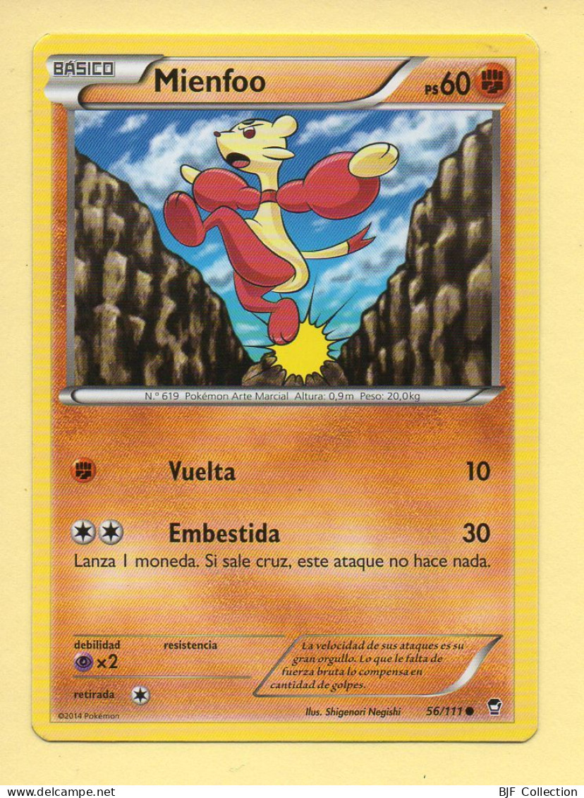 POKEMON N° 56/111 - MIENFOO - XY Poings Furieux (60 PV) Version Espagnole - XY