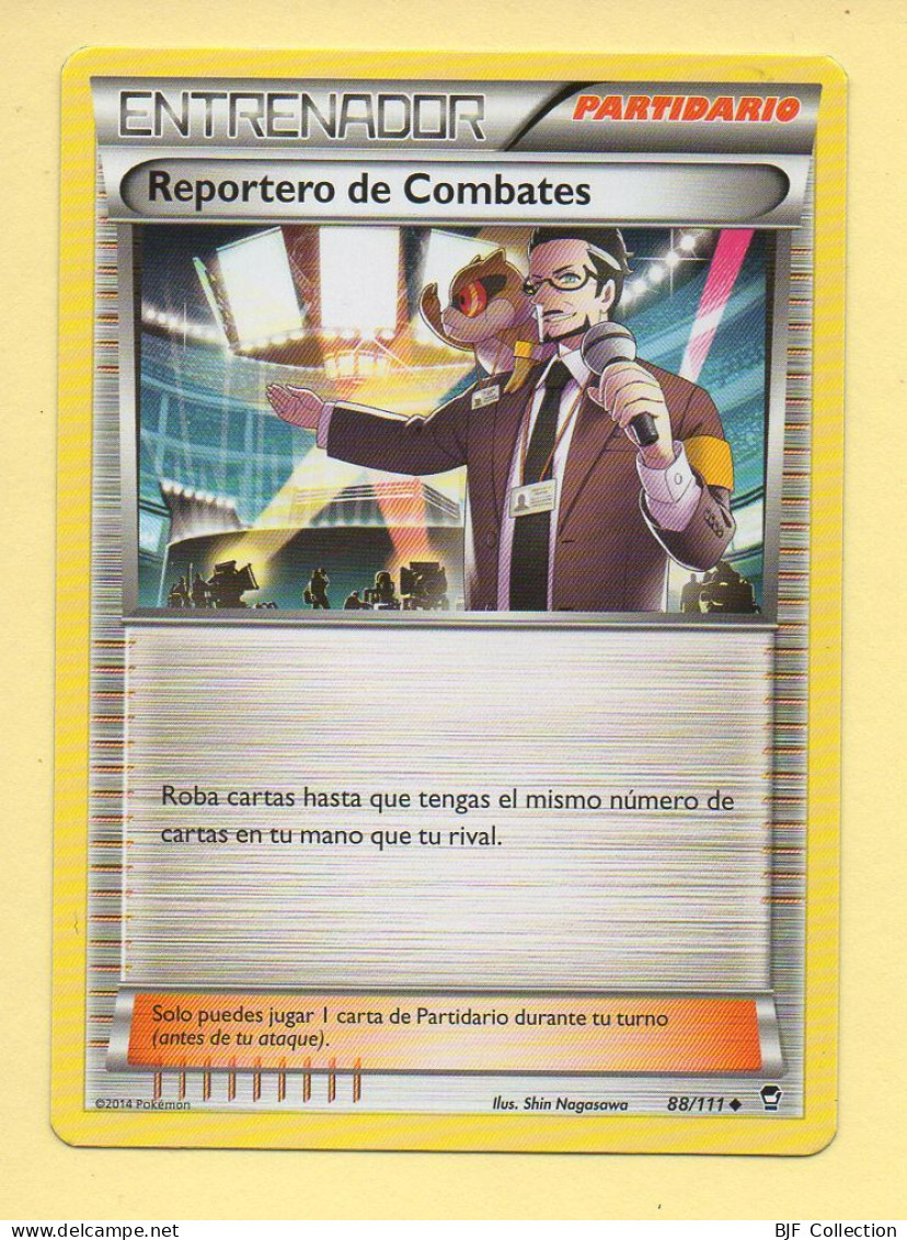 POKEMON N° 88/111 - ENTRENADOR / REPORTERO DE COMBATES - XY Poings Furieux - Version Espagnole - XY