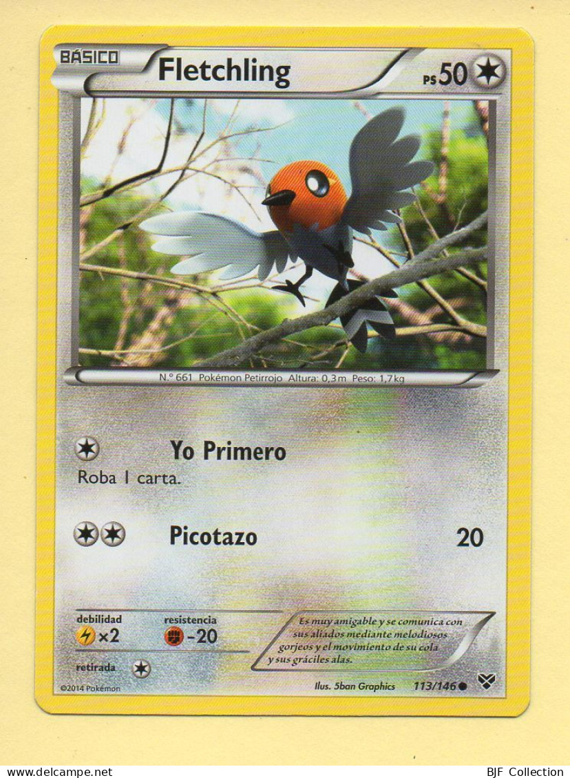 POKEMON N° 113/146 - FLETCHLING - XY (50 PV) Version Espagnole - XY