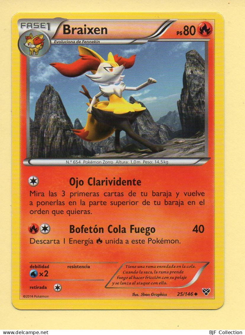 POKEMON N° 25/146 - BRAIXEN - XY (80 PV) Version Espagnole - XY