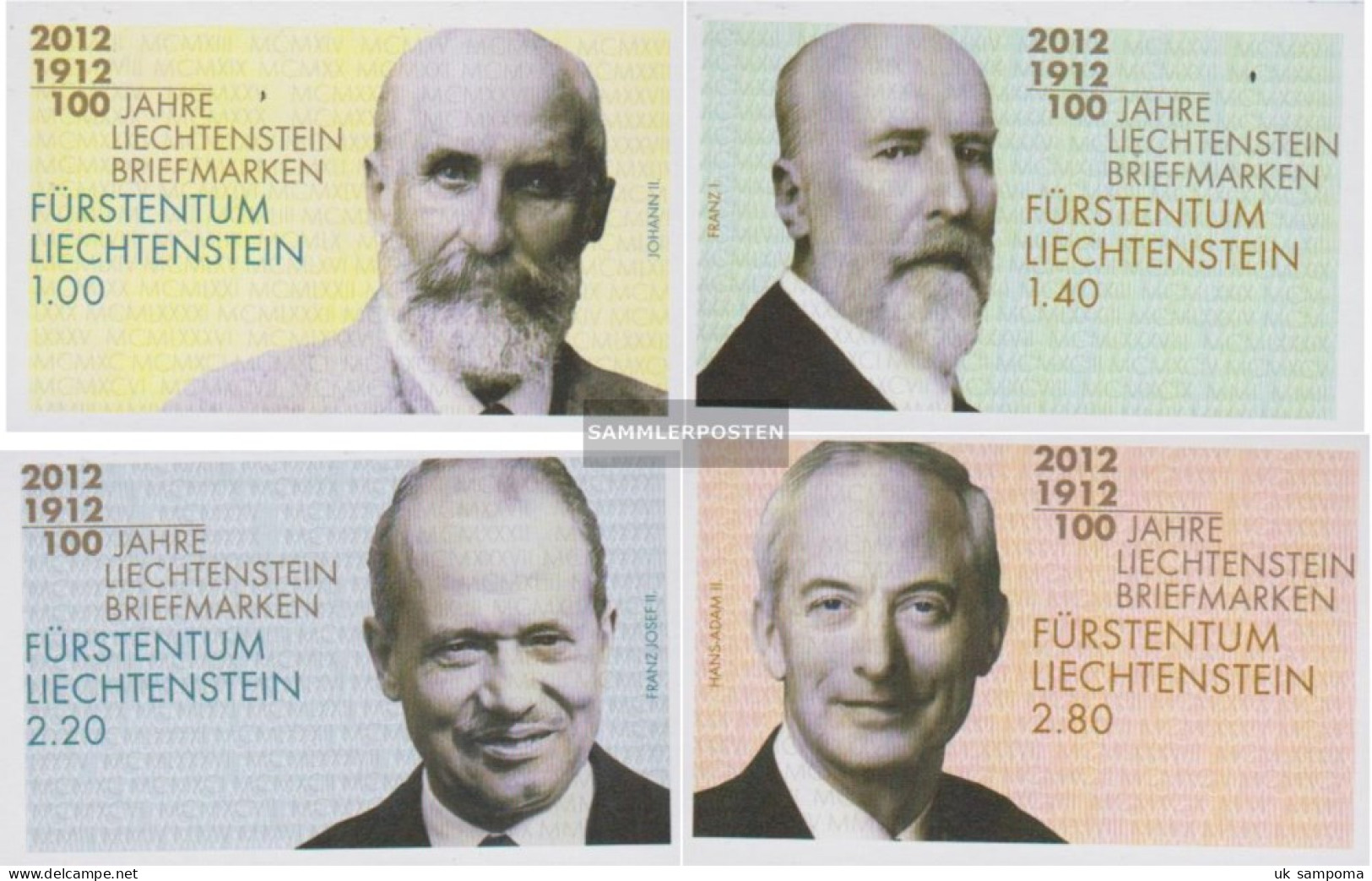 Liechtenstein 1618B-1621B (complete Issue) Unmounted Mint / Never Hinged 2012 Prince - Unused Stamps