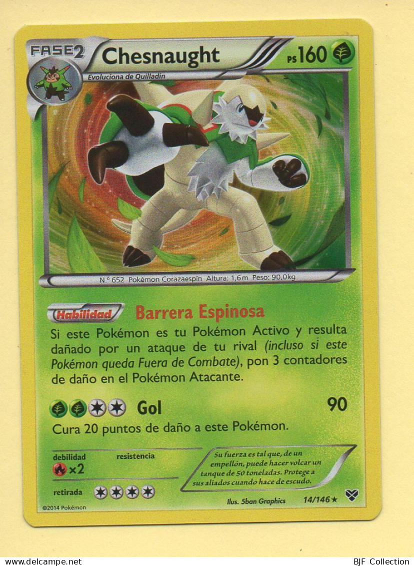 POKEMON N° 14/146 - CHESNAUGHT (Holo Rare) - XY (160 PV) Version Espagnole - XY