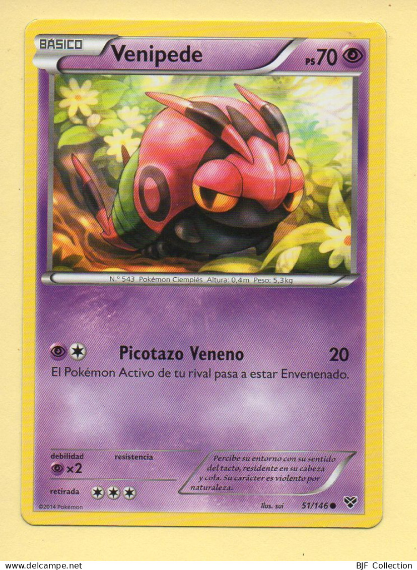 POKEMON N° 51/146 - VENIPEDE - XY (70 PV) Version Espagnole - XY