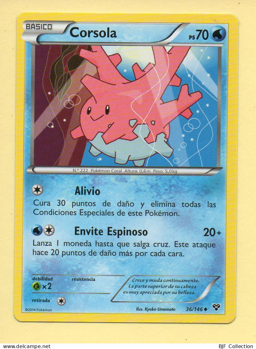 POKEMON N° 36/146 - CORSOLA - XY (70 PV) Version Espagnole - XY