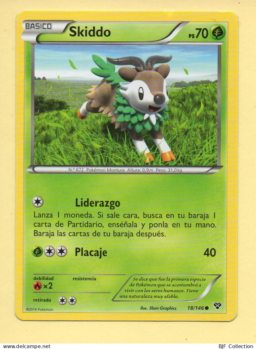 POKEMON N° 18/146 - SKIDDO - XY (70 PV) Version Espagnole - XY