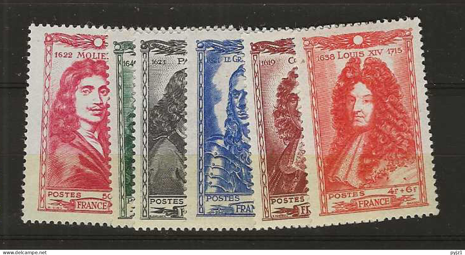 1944 MNH France Mi 624-29 Postfris** - Nuevos