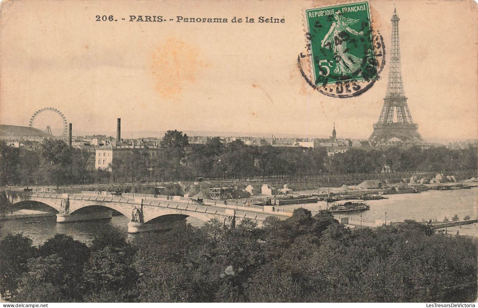 FRANCE - Paris - Panorama De La Seine - Vue Générale - La Tour Effel - Bateaux - La Ville - Carte Postale Ancienne - Sonstige Sehenswürdigkeiten