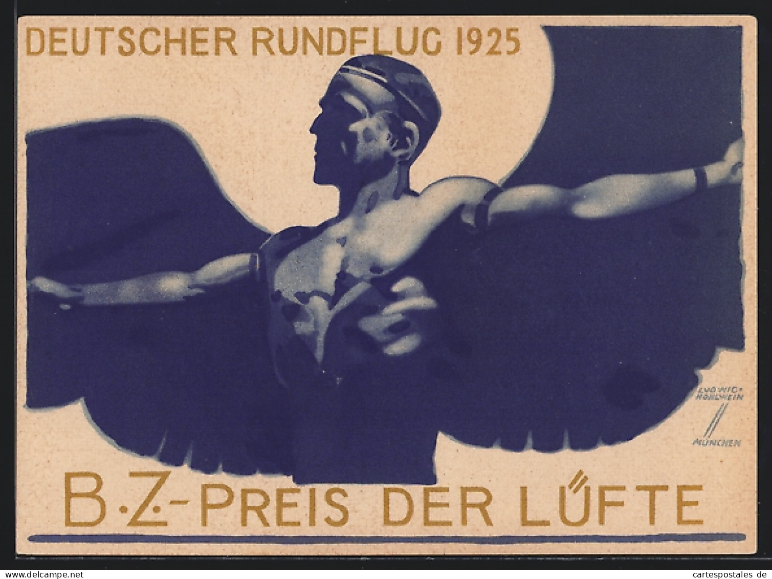 Künstler-AK Ludwig Hohlwein: B.Z.-Preis Der Lüfte 1925, Deutscher Rundflug 1925  - Other & Unclassified